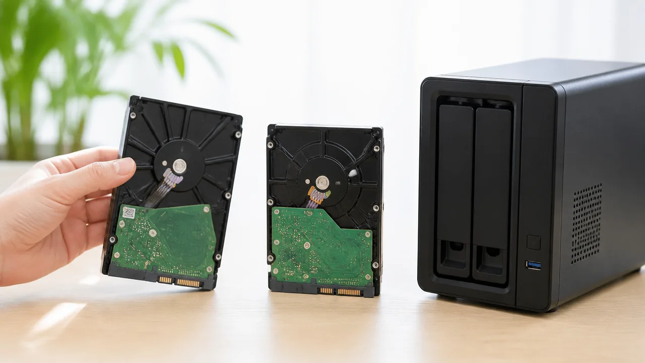 NASで容量が違うHDDをRAID1にできる?選び方と注意点