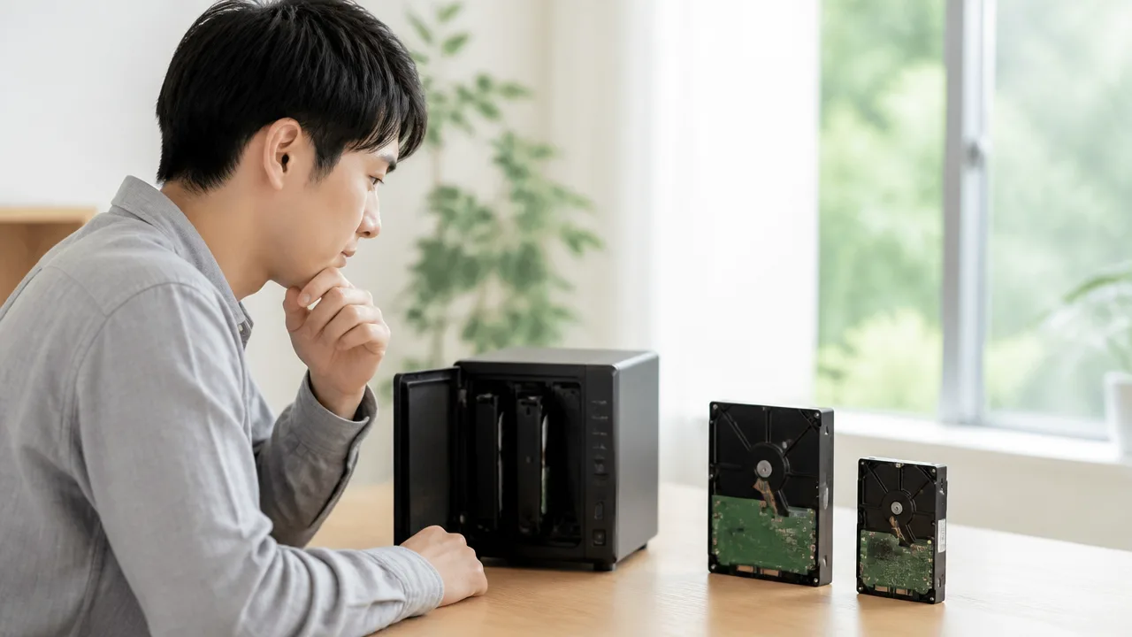 NASで容量が違うHDDをRAID1にできる?選び方と注意点